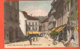 NAGS-15 Moudon  Quartier Du Mauborget   TRES  ANIME. Circulé 1909   B&F 1195 Franco-Suisse  1909 - Mauborget