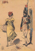 ¤¤   -   ILLUSTRATEUR " L. VALLET "   -  Militaires  -  Lot De 4 Cartes  -  1804 Autrefois , 1904 Aujourd'hui    -  ¤¤ - Vallet, L.