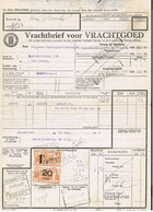 NS Spoorweg Vrachtbrief - Rhenen 1937 1,5 Gld Geel + 20 Cent Geel - Spoorwegzegels