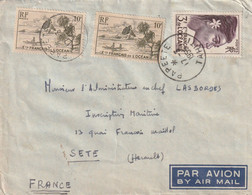 Océanie Lettre PAPEETE 17/3/1955 Pour Sète Hérault - Covers & Documents