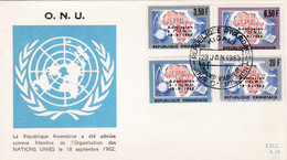 Enveloppe FDC 9à 12 Admission à L' O.N.U. - 1962-1969