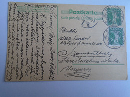 D191552    Upgraded Postal Stationery -  1910  Davos Dorf - Switzerland Suisse    Sent To Szombathely   Weisz  Sándor - Andere & Zonder Classificatie