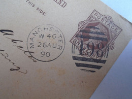 D191554   Postal Stationery -  Cancel Manchester  1890  R.Seige & Co.  -sent To Leopold Abeles - Prag Praha - Ohne Zuordnung