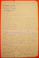 ● L.A.S 1888 Général Victor LA VEUVE Le Mans 4è Corps D'Armée 8è Division D'Infanterie Strasbourg Nice Lettre Autographe - Politiek & Militair