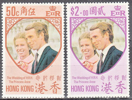 HONG KONG   SCOTT NO 289-90  MINT HINGED   YEAR  1973 - Neufs