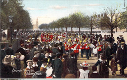 CPA Royaume Unis - Angleterre - Hampshire - Aldershot - Church Parade - F. Frith & Co. Ltd. Reigate - Colorisée - Animée - Other & Unclassified