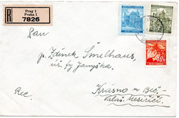 55506 - Deutsches Reich / Boehmen & Maehren - 1940 - 3K Pernstein MiF A R-Bf PRAG -> Krasno - Covers & Documents