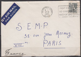 CANADA  15c  SEUL Sur Enveloppe Coupée  De WINNIPEG MAN Le 6 I 1959  Pour PARIS VIII - Covers & Documents