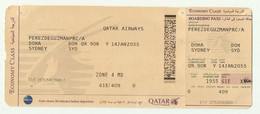 Qatar Airways Boarding Pass - Doha To Sydney - Welt