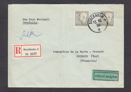 ENVELOPPE  RECOMMANDEE STOCKHOLM SUEDE 1956 - - Other & Unclassified