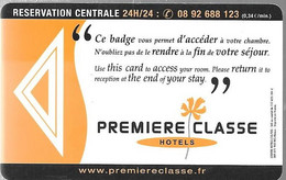 CLE D HOTEL-10/05-FRANCE-HOTEL-PREMIERE CLASSE-ORANGE-TBE- - Hotel Key Cards
