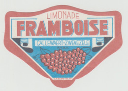 Ancienne étiquette Bière /  Oud Bieretiket - Limonade Framboise / Callewaert - Zwevezele - Wingene