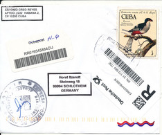 Cuba Registered Cover Sent To Germany With More Topic Stamps On Front And Backside Of The Cover - Storia Postale