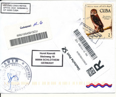Cuba Registered Cover Sent To Germany With More Topic Stamps On Front And Backside Of The Cover - Covers & Documents