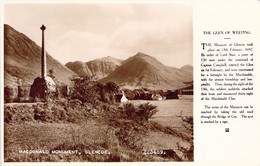 CPA Royaume Unis - Ecosse - Macdonald Monument - Glencoe - The Glen Of Weeping - Valentine & Sons Ltd. - Photo - Sonstige & Ohne Zuordnung