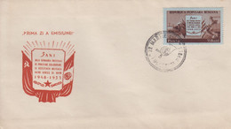 Enveloppe  FDC  1er  Jour    ROUMANIE   5éme  Anniversaire  Traité  D' Amitié  Avec  L' U.R.S.S   1953 - FDC