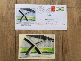 1 Carte+1enveloppe Avec Timbres Personnalisés Viaduc De L’Anguienne - Covers & Documents