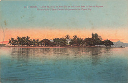 CPA TAHITI - L'ilot De Corail De Moto Uta Et Le Lazaret Dans La Baie De Papeete - Colorisé - Rare - Tahiti