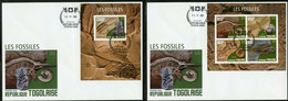 Togo 2019, Fossils, 4val In BF +BF In 2FDC - Fossilien