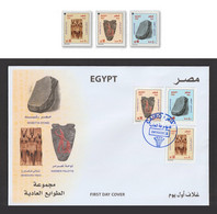 Egypt - 2022 - FDC - Definitive - Menkaura Triad - Narmer Palette - Rosetta Stone - Ongebruikt