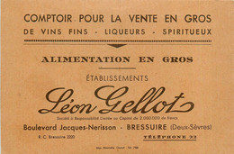 Bressuire * Alimentation En Gros Ets Léon GELLOT Bd Jacques Nerisson * Vins Liqueurs Spiritueux * CPA Publicitaire - Bressuire