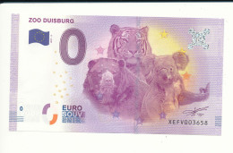 Billet Souvenir - 0 Euro - XEFV - 2017-2 - ZOO DUISBURG - N° 3658 - Billet épuisé - Lots & Kiloware - Banknotes