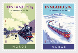 Norway 2021 Centenary Of The Dovre Railway Line Stamps 2v MNH - Neufs