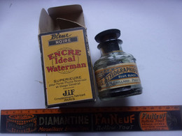 ♥️  VINTAGE BOUTEILLE ET CARTON EMBALLAGE WATERMAN  IDEAL ENCRE - Inkwells