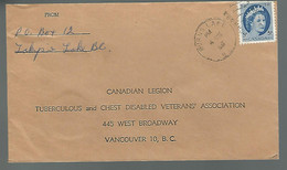 59588) Canada Postmark Cancel Burns Lake 1956 Closed Post Office - Brieven En Documenten