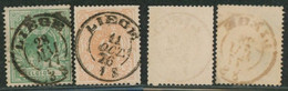 émission 1869 - N°26 Et 28 Obl Double Cercle (DCb) "Liège" - 1869-1888 Lying Lion