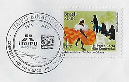 Brazil 2009 Cover Commemorative Cancel 35 Years Of The Binational Itaipu Hydroelectric Power Plant Dam Foz Do Iguaçú - Wasser