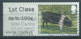 GROSBRITANNIEN GRANDE BRETAGNE GB 2012 POST&GO PIGS: SADDLEBACK 1st CLASS Up To 100g USED SG FS38 MI ATM38 YT TD38 - Post & Go (automaten)