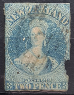 NEW ZEALAND 1857 - Canceled - Sc# 8e - Damaged On Right Edge! - Used Stamps