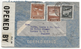WW2 CHILE Chili Air Mail Cover > LONDON England Censored OPENED EXAMINER 5691 - Lettres & Documents