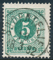 Sweden Suède Sverige 1877: Facit 30d, 5ö Green Ringtyp P13, F-VF Used, SÖDERTELJE Cancel (DCSV00363) - 1872-1891 Ringtyp