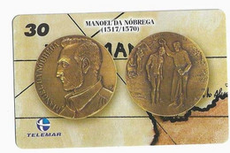BRESIL TELECARTE MONNAIE MANOEL DA NOBREGA - Briefmarken & Münzen