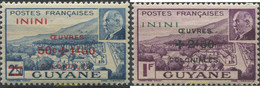 690345 HINGED ININI 1944 SOBRECARGA, OBRAS COLONIALES, ININI - Used Stamps