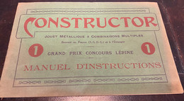 CONSTRUCTOR (MECCANO FRANÇAIS)- LIVRET COFFRET N°1 (VERS 1930) - Autres & Non Classés