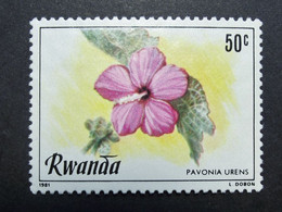 Rwanda - Rep. Rwandaise - 1981  - N° 1030 - Pavonia - Flower - Fleur - Bloem - Nature - Usati