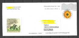 USA 2022 Cover To ESTONIA O Philadelphia - Briefe U. Dokumente