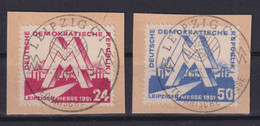 DDR 282-283 Leipziger Frühjahrsmesse 24 Pf + 50 Pf Gestempelt Auf Papier  /7 - Autres & Non Classés