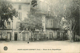 Pont St Esprit * Débit De Tabac Tabacs TABAC , Place De La République * Chapellerie Moderne Coiffeur Cachet Militaire - Pont-Saint-Esprit