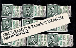 BELG.1967/75 9 X M1** & 9 X Serie ** M2 M3 M4 M5 - Autres & Non Classés