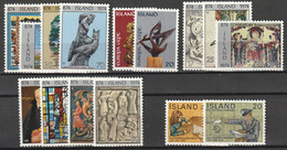 Iceland 1974 Year Complete MiNr. 485-499 Yv. 438-452 MNH** Postfris - Full Years