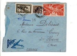 COCHINCHINE AFFRANCHISSEMENT COMPOSE SUR LETTRE DE SAÏGON POUR LA FRANCE 1948 - Covers & Documents