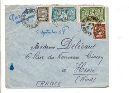 COCHINCHINE AFFRANCHISSEMENT COMPOSE SUR LETTRE DE SAÏGON POUR LA FRANCE 1948 - Covers & Documents