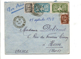 COCHINCHINE AFFRANCHISSEMENT COMPOSE SUR LETTRE DE SAÏGON POUR LA FRANCE 1948 - Covers & Documents