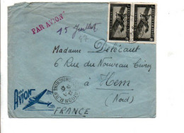 COCHINCHINE AFFRANCHISSEMENT COMPOSE SUR LETTRE DE SAÏGON POUR LA FRANCE 1947 - Covers & Documents