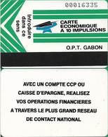 Gabon - OPT (Autelca) - New Logo (Green), Reverse ''Avec Un Compte.. '' - 10Units, Used - Gabon