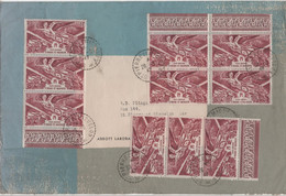 St Pierre Et Miquelon 1946 Used Sc C8 8fr Victory 10 Copies On Envelope Front - Cartas & Documentos